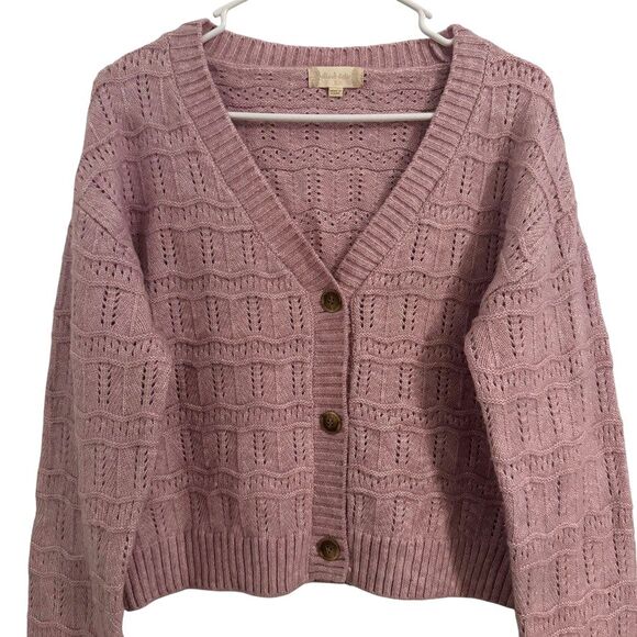 ALTAR'D State Size SMALL Pink Front Button Cardigan Buttery Soft Oversized Knit - Picture 5 of 6
